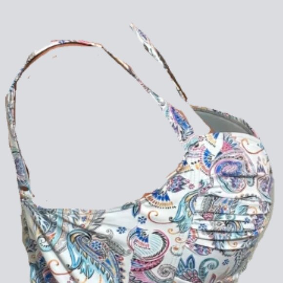 Brand New Nip Tuck Swim Multi-Coloured Floral Paisley Print Bikini Top - Picture 3 of 8